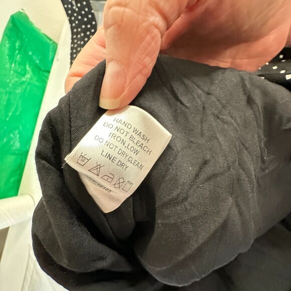 Audrey Halterneck Black White Polka Dot Open Tie Back Pleat Wide Leg Jumpsuit S - Picture 7 of 16